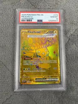 2025 POKEMON PRE EN-PRISMATIC EVOLUTIONS HYPER RARE #179 PIKACHU EX PSA 10 - Image 1