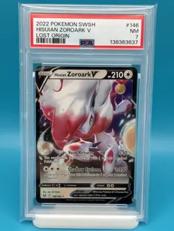 PSA 7 - 2022 POKEMON SWORD & SHIELD LOST ORIGIN 146 HISUIAN ZOROARK V - Image 1