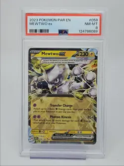 MEWTWO EX 2023 POKEMON PARADOX RIFT DOUBLE RARE 058/182 PSA 8 Q0004 - Image 1