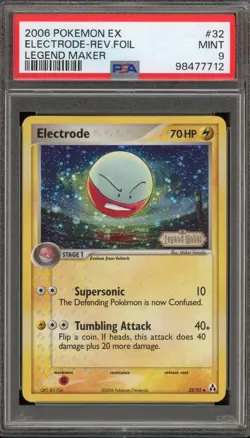 Pokemon Electrode EX Legend Maker Reverse Holo #32 PSA 9 Mint - Image 1
