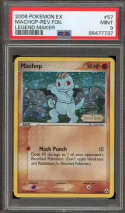 Pokemon Machop EX Legend Maker Reverse Holo #57 PSA 9 Mint - Image 1