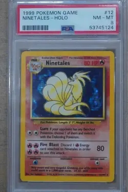 1999 Pokemon Base Set Ninetales Holo #12 PSA 8 SE2876 - Image 1