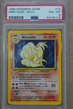 1999 Pokemon Base Set Ninetales Holo #12 PSA 8 SE2875 - Image 1
