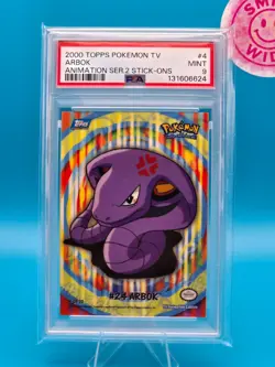 PSA 9 - 2000 TOPPS POKEMON TV ANIMATION SERIES 2 STICK-ONS 4 ARBOK - Image 1