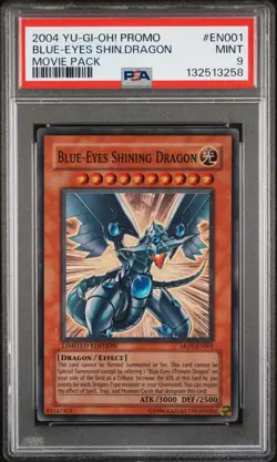 2004 YU-GI-OH! PROMO MOVIE PACK #EN001 BLUE-EYES SHINING DRAGON PSA 9 - Image 1