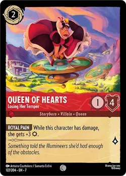 Disney Lorcana Archazia's Island - 122 Queen of Hearts Temper - Common Non Foil - Image 1