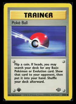 1st Edition Poke Ball 64/64 Common Jungle Pokemon Card - Image 1