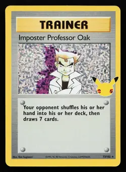 Imposter Professor Oak 73/102 Holo Celebrations Pokemon Card - Image 1