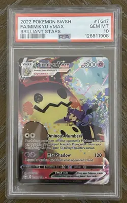 Pokemon Mimikyu VMAX Holo Ultra Rare TCG Card Brilliant Stars TG17/TG30 PSA 10 - Image 1