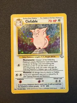 Clefable Jungle 1/64 Holo Rare Pokemon Card heavy played - Image 1