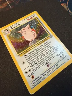 Clefable Jungle 1/64 Holo Rare Pokemon Card heavy played - Image 3