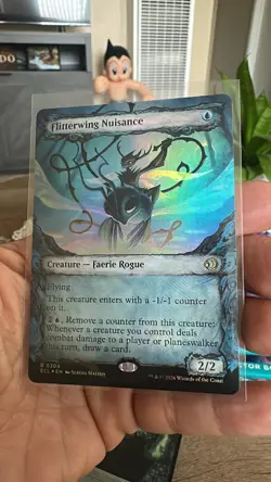 Flitterwing Nuisance Showcase #304 Foil MTG Lorwyn Eclipsed Borderless NEW! Mint - Image 1