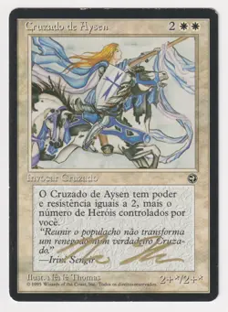 Gold Signed Portuguese Aysen Crusader HP Homelands Artist NeNe Thomas MTG Magic! - Image 1