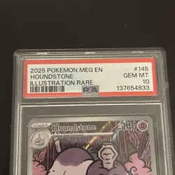 PSA 10 GEM MT Houndstone 145/132 Pokemon Mega Evolution Illustration Rare - Image 3