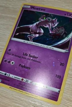 SWIRL HEAVY HOLO BLEED ERROR NM Mewtwo 056/172 Cosmos Promo Pokemon Card - Image 2