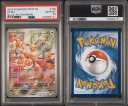 2024 POKEMON TWM EN-TWILIGHT MASQUERADE ILLUSTRATION RARE #188 EEVEE PSA 10 - Image 3