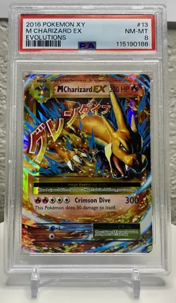 M Charizard EX 2016 Pokemon XY Evolutions #13 PSA 8 FREE SHIPPING - Image 1