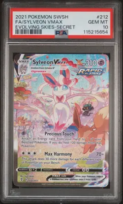 POKEMON 2021 SYLVEON VMAX SWORD & SHIELD EVOLVING SKIES #212 PSA 10 - Image 1