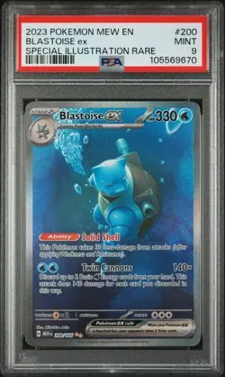 2023 POKEMON MEW EN-151 SPECIAL ILLUSTRATION RARE #200 BLASTOISE EX PSA 9 - Image 1