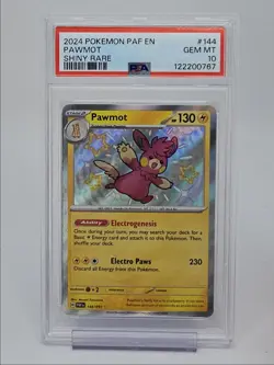 PAWMOT 2024 POKEMON PALDEAN FATES SHINY RARE 144/091 PSA 10 Q0004 - Image 1