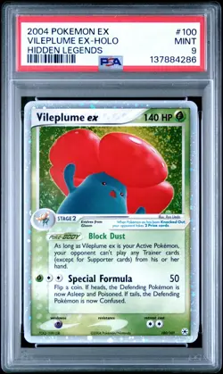 Pokemon Vileplume ex Hidden Legends Holo #100 PSA 9 MINT - Image 1