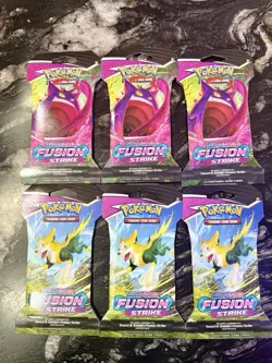 Lot of 6 Pokemon TCG Fusion Strike Sleeved Booster Packs - Factory Sealed - Image 1
