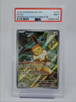 EEVEE 2025 POKEMON PRISMATIC EVOLUTIONS ETB BLACK STAR PROMO #173 PSA 9 Q0004 - Image 1