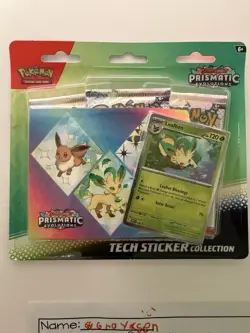 Pokemon TCG Prismatic Evolutions 3 Pack Blister Leafeon Promo Factory Sealed - Image 1
