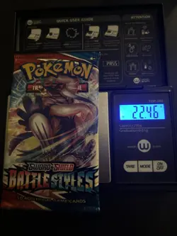 22.46g HEAVY Battle Styles Pokemon TCG Sword & Shield Sealed Booster Pack 820650808197 - Image 1