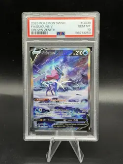 Pokemon TCG Suicune V GG38/GG70 Alternative Art Crown Zenith PSA 10 Gem Mint - Image 1