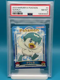 PSA 8 - 2023 MARUMIYA POKEMON STICKERS 4 QUAXLY - Image 1