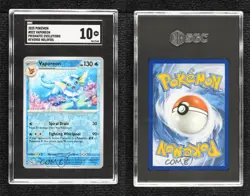 Vaporeon Reverse Foil Pokemon Prismatic Evolutions PRE SGC 10 GEM - Image 3