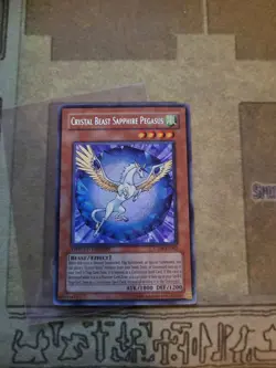 YUGIOH CRYSTAL BEAST SAPPHIRE PEGASUS CT04-EN002 SECRET LIMITED ED NM - Image 2