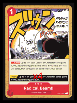 One Piece TCG Radical Beam OP01-029 UC NM English x4 Playset - Image 1