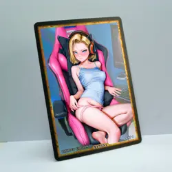 ANDROID 18 Waifu Anime Card LIMITED 1/1 Custom TCG Holo T13551 - Image 2