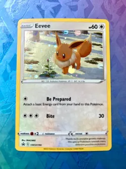 Eevee SWSH190 Pokemon Card Brilliant Stars 2022 Black Star Cosmos Holo Promo - Image 1