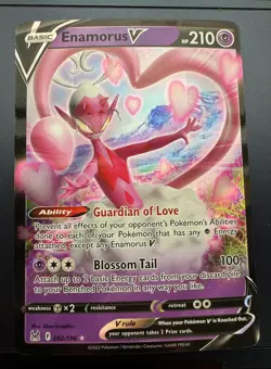 Pokemon Lost Origin Enamorus V Ultra Rare Card 082/196 NM - Image 1