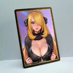 CYNTHIA Waifu Anime Card LIMITED 1/1 Custom TCG Holo Goddess Story ACG T13529 - Image 2