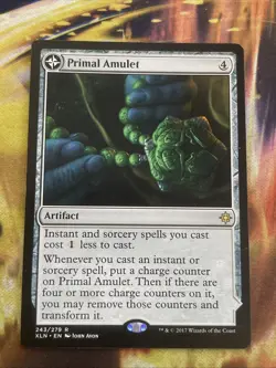 MTG - Primal Amulet / Primal Wellspring - Artifact / Land - XLN #243 - Rare - NM - Image 1