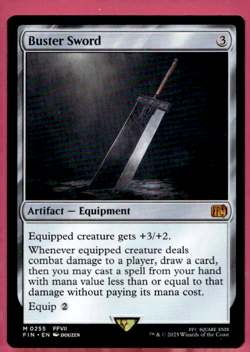 BUSTER SWORD FINAL FANTASY ARTIFACT EQUIPMENT MTG 255 - Image 1