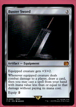 BUSTER SWORD FINAL FANTASY ARTIFACT EQUIPMENT MTG 255 - Image 2