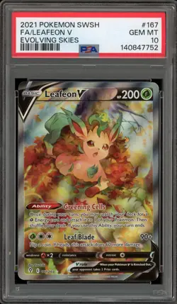 Pokemon Leafaon V Evolving Skies Full Alt Art #167 PSA 10 Gem Mint - Image 1