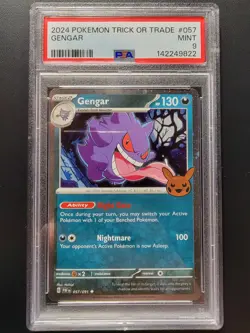 2024 POKEMON TCG TRICK OR TRADE #057 GENGAR PSA 9 Mint Graded - Image 1