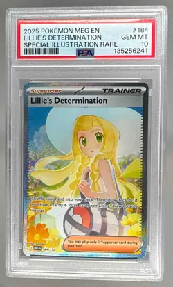 6241 Lillie's Determination 2025 Pokemon Mega Evolution - MEG EN #184 SIR PSA 10 - Image 1