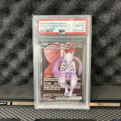 2025 Pokemon Destined Rivals Team Rocket's Mewtwo ex #213/182 PSA 10 - Image 1