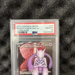 2025 Pokemon Destined Rivals Team Rocket's Mewtwo ex #213/182 PSA 10 - Image 3