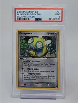 DUNSPARCE 2006 POKEMON EX LEGEND MAKER REVERSE FOIL COMMON 31/92 PSA 9 Q0004 - Image 1