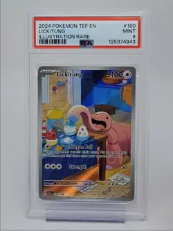 LICKITUNG 2024 POKEMON TEMPORAL FORCES ILLUSTRATION RARE 180/162 PSA 9 Q0004 - Image 1