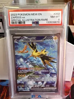 Pokemon TCG Zapdos EX Holo Card 202/165 Scarlet & Violet 151 Sir PSA 8 - Image 1