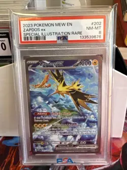 Pokemon TCG Zapdos EX Holo Card 202/165 Scarlet & Violet 151 Sir PSA 8 - Image 2